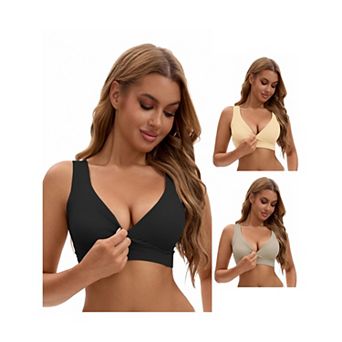 3 Packs Women's Nursing Bras Crossover Push Up Wirefree Sleep Breastfeeding Maternity Bralettes