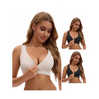 3 Packs Women's Nursing Bras Crossover Push Up Wirefree Sleep Breastfeeding Maternity Bralettes