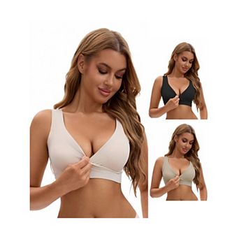 3 Packs Women's Nursing Bras Crossover Push Up Wirefree Sleep Breastfeeding Maternity Bralettes