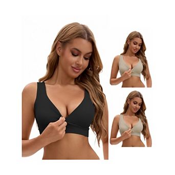3 Packs Women's Nursing Bras Crossover Push Up Wirefree Sleep Breastfeeding Maternity Bralettes