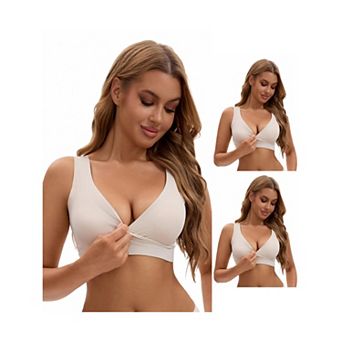 3 Packs Women's Nursing Bras Crossover Push Up Wirefree Sleep Breastfeeding Maternity Bralettes