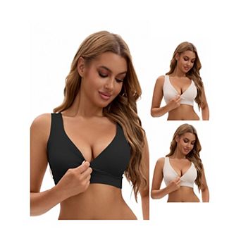 3 Packs Women's Nursing Bras Crossover Push Up Wirefree Sleep Breastfeeding Maternity Bralettes