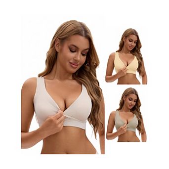 3 Packs Women's Nursing Bras Crossover Push Up Wirefree Sleep Breastfeeding Maternity Bralettes