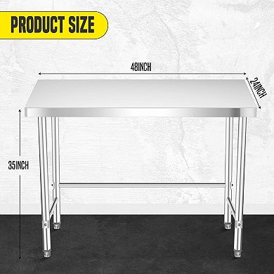 Stainless Steel Table without Bottom Shelf 48x24 Inch