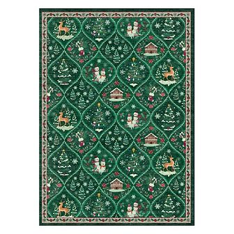 Garvee Christmas Holiday Elegance Rug Ultra Thin Washable Rug for Dining Room Hallway Living Room