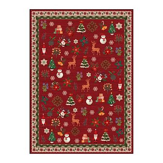 Garvee Christmas Washable Area Rug Non Slip Low Pile Classical Holiday Rug for Living Room Bedroom