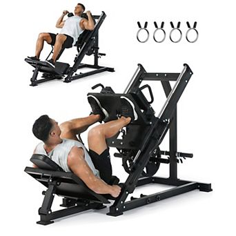 2-in-1 leg trainer and Huck squat trainer, equipped with hydraulic handle.