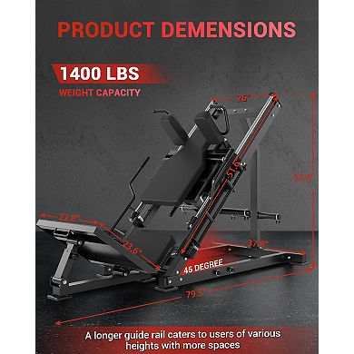 2-in-1 leg trainer and Huck squat trainer, equipped with hydraulic handle.