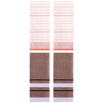 4 pc Striped Pattern Hand Towels, Soft Absorbent Hand Towel Bathroom Towels 13"x27"&13"x29"