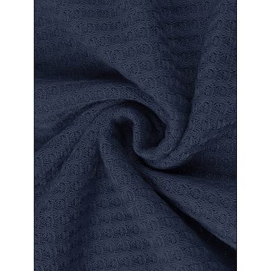 2 Packs Women's Zipper Robes Waffle 3/4 Sleeves Bathrobe House Coat Short Sleepwear with Pockets