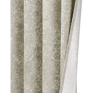 Kate Aurora 2 Piece Metallic Sparkle Thermal Grommet Blackout Curtain Panels