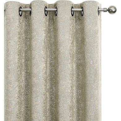 Kate Aurora 2 Piece Metallic Sparkle Thermal Grommet Blackout Curtain Panels
