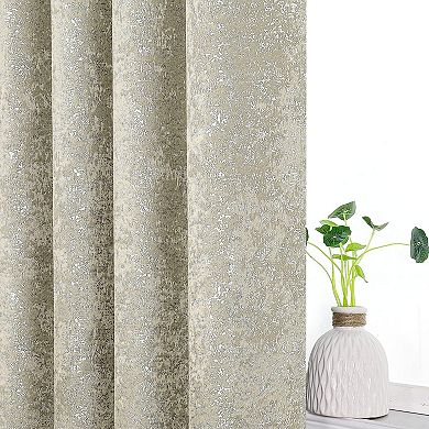 Kate Aurora 2 Piece Metallic Sparkle Thermal Grommet Blackout Curtain Panels