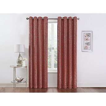 Kate Aurora 2 pc Metallic Sparkle Thermal Grommet Blackout Curtain Panels