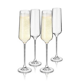 Reserve Inez Crystal Flute Glasses By Viski (set of 4)