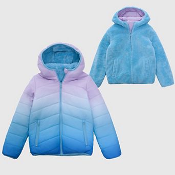 Girls' Rokka&Rolla Reversible Soft Fleece Puffer Jacket