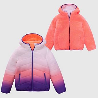 Girls' Rokka&Rolla Reversible Soft Fleece Puffer Jacket