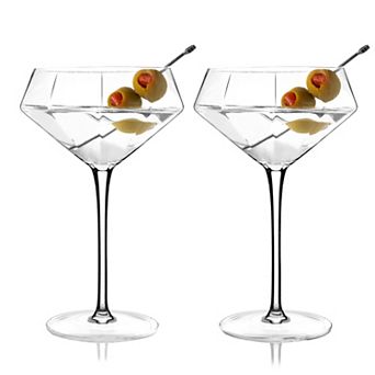 Seneca Crystal Diamond Martini Glasses Viski®