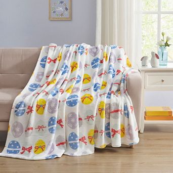 Kate Aurora Multi Easter Eggs Ultra Soft and Plush Oversized Accent Throw Blanket