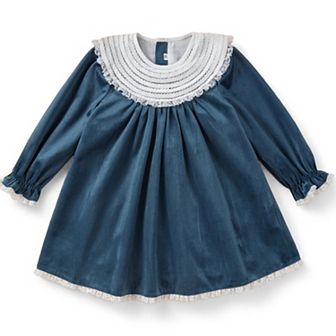 Toddler Girls Blue Victorian Christmas Dress
