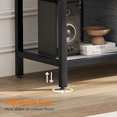 65 Inch TV Stand with Storage for TVs up to 75 Inch, Wooden, Grey