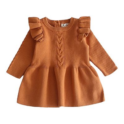 slim fit dress slacks Gray Knit Sweater Dress with Long Sleeves main image 1