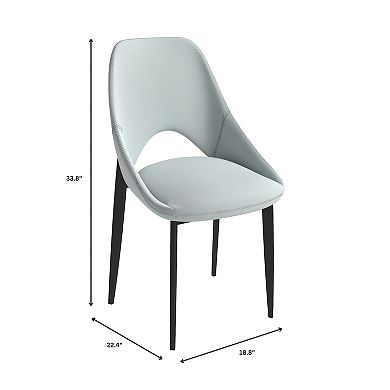 LeisureMod Amalfi Upholstered Fabric Dining Chair with Iron Legs for Dining Room or Kitchen