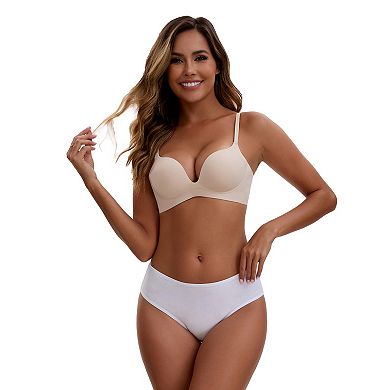 3 Packs Women's Cotton Mid-Waisted Briefs Full Coverage Comfortable Classic Underwears