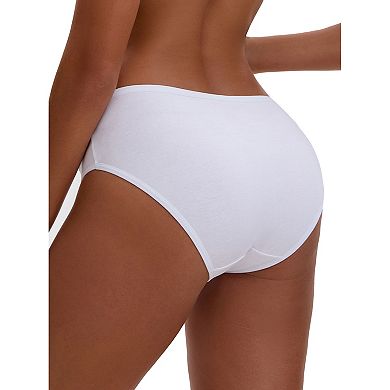 3 Packs Women's Cotton Mid-Waisted Briefs Full Coverage Comfortable Classic Underwears