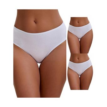 3 Packs Women's Cotton Mid-Waisted Briefs Full Coverage Comfortable Classic Underwears