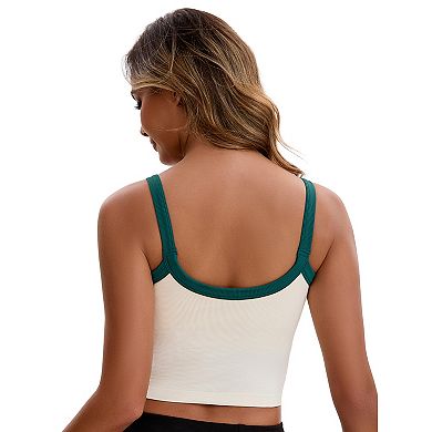 3 Packs Women's Spaghetti Strap Camisole Sleeveless Contrast Color Cropped Tank Top