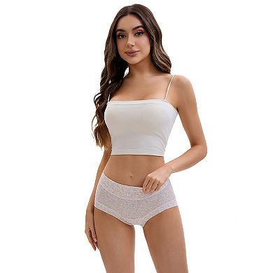 3 Packs Women's Cotton Floral Printed Underwear High Waisted Full Coverage Tummy Control Briefs