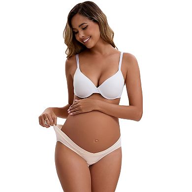 3 Packs Women's Cotton Low Waist Under the Bump Maternity Briefs Pregnancy Classic Underwears