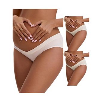 3 Packs Women's Cotton Low Waist Under the Bump Maternity Briefs Pregnancy Classic Underwears