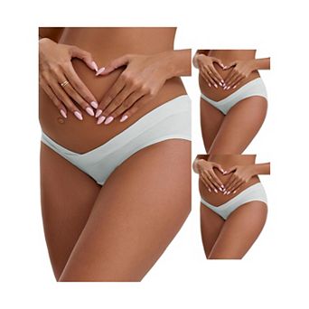 3 Packs Women's Cotton Low Waist Under the Bump Maternity Briefs Pregnancy Classic Underwears