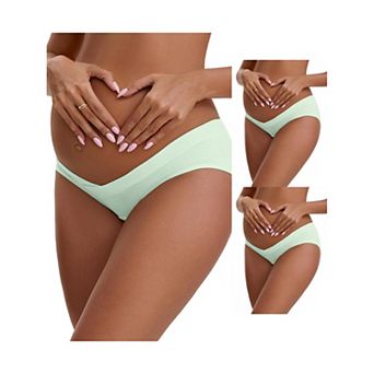 3 Packs Women's Cotton Low Waist Under the Bump Maternity Briefs Pregnancy Classic Underwears