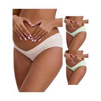 3 Packs Women's Cotton Low Waist Under the Bump Maternity Briefs Pregnancy Classic Underwears
