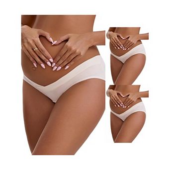 3 Packs Women's Cotton Low Waist Under the Bump Maternity Briefs Pregnancy Classic Underwears