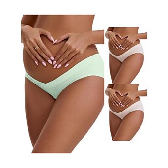 3 Packs Women's Cotton Low Waist Under the Bump Maternity Briefs Pregnancy Classic Underwears
