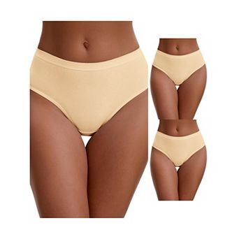 3 Packs Women's Cotton High Waist Bright Trim Briefs Elastic Waistband Breathable Classic Underwears