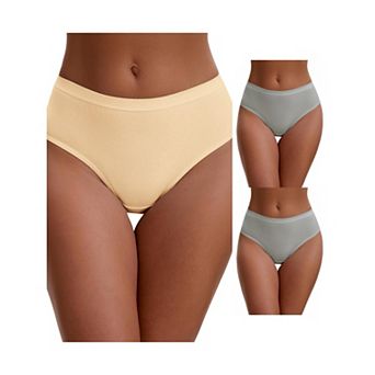 3 Packs Women's Cotton High Waist Bright Trim Briefs Elastic Waistband Breathable Classic Underwears