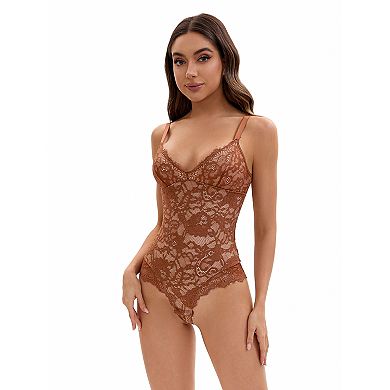 3 Packs Women's V-Neck Shapewear Jumpsuit Tummy Control Sleeveless Floral Lace Leotard Bodysuits