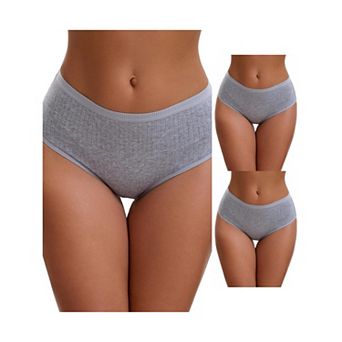 3 Packs Women's Cotton High Waist Briefs Tummy Control Breathable Underwears