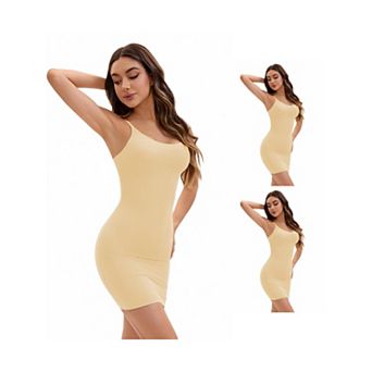 3 Packs Women's Adjustable Spaghetti Strap Cami Full Slips Tummy Control Under Dress Nightwear