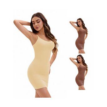 3 Packs Women's Adjustable Spaghetti Strap Cami Full Slips Tummy Control Under Dress Nightwear