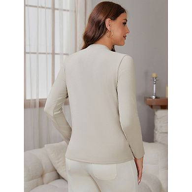Women's Maternity Button Down Shirts Pregnancy Clothes Long Sleeve V Neck Faux 2-Piece Nursing Tops