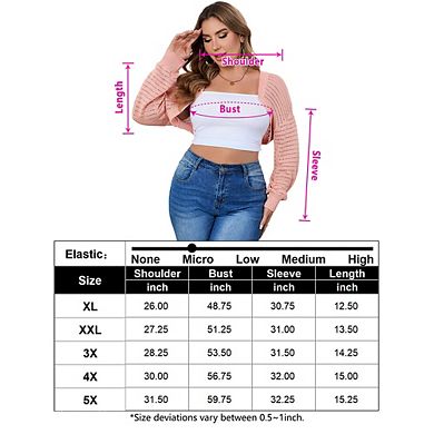 Womens Plus Size Cardigans Open Front Cropped Short Cardigan Fall Fashion Pointelle Knit Sweater