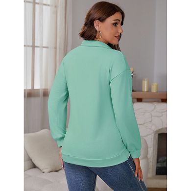 Women's Nursing Maternity Zipper Shirt Pregnancy Long Sleeve Pullover Top Breastfeeding Sweatshirt