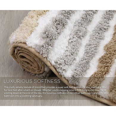 Bathroom Rugs, Soft Microfiber Bath Mats Set, Absorbent & Quick Drying, Non-Slip Backing, Washable