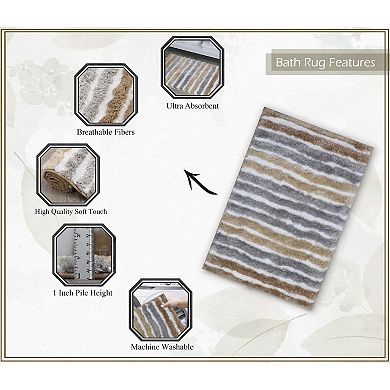 Bathroom Rugs, Soft Microfiber Bath Mats Set, Absorbent & Quick Drying, Non-Slip Backing, Washable